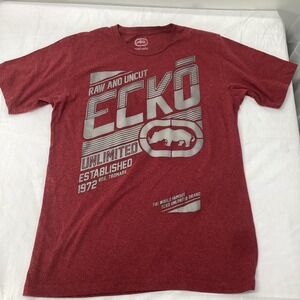 ECKO UNLTD Mens Red Graphic TShirt Short Sleeve Established 1972 Large